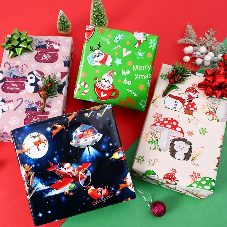  U'COVER Christmas Wrapping Paper for Kids Boys Girls 8