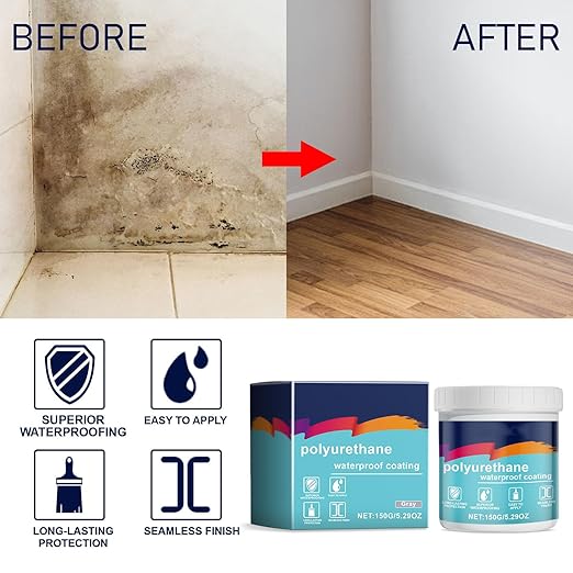 Firelye Polyurethane Waterproof Coating, Revestimiento Impermeable De Poliuretano, Waterborne Polyurethane Waterproof Leak Repair Coating, Sealant Concrete Exterior Roof Wall,1