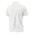 thumbnail image 6 of Ceisia Men's Short Sleeve Active Training Top Solid Color Stand Collar with Zipper Quick Dry Athletic Fitness Gym T-Shirt Gifts for Father White L, 6 of 8