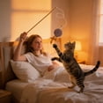 thumbnail image 4 of EGNMCR Cats Wand Toy With Wooden Stick Handheld Interactive Cats Teaser Toy With Feathers Boll Lasting Cats Fishing Pole For Exercise Entertainment Polyester cat toy, 4 of 6