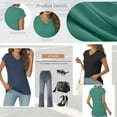 thumbnail image 3 of SUNBS Womens Casual V Neck Shirts Basic Plain T Shirts Cute Tops for Women Summer Clothes, 3 of 7