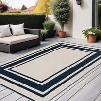 Outdoor Plastic Waterproof Rug 9'x 12' for Patio, Porch, Deck, Backyard, Balcony, Reversible, Geometric