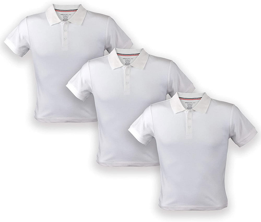 3 Pack Dress Shirt Premium Boys Short Sleeve Pique Polo Shirt Golf 