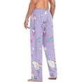 thumbnail image 5 of Men's Pajama Pants with Pockets Sleepwear Lounge Pants Stretch Casual Unicorn Rainbow Ice Cream Purple, 5 of 6