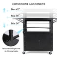 thumbnail image 5 of Rolling AV Cart with Locking Cabinet, Laptop Stand, and Drop Leaves, Height Adjustable Mobile Utility Cart Workstation with Extra Storage Space, 5 of 6