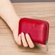 thumbnail image 3 of Cartera de cuero genuino para tarjetas, universal, antimagnética, para hombres y mujeres, con 12 ranuras para tarjetas, funda para tarjetas RFID antiescaneo, 3 of 6