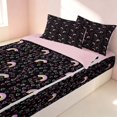 thumbnail image 2 of Erosebridal Cute Rainbow Zipper Twin Comforter Sets with Fitted Sheet and 2 Pillowcases, Cartoon Love Heart Zipper Bedding Set, Pink Reversible, Black Rainbow, Pink Reversible, 2 of 7