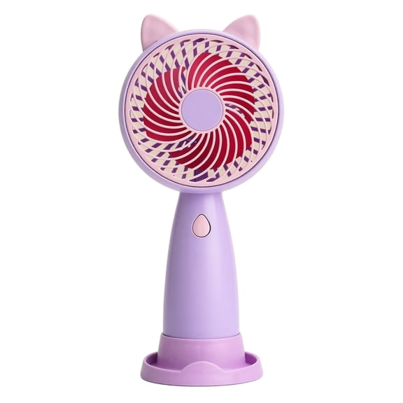 Portable Handheld Fan Cute Cat Ear Purple Personal Cooling Fan For Outdoor Travel 1 Pack