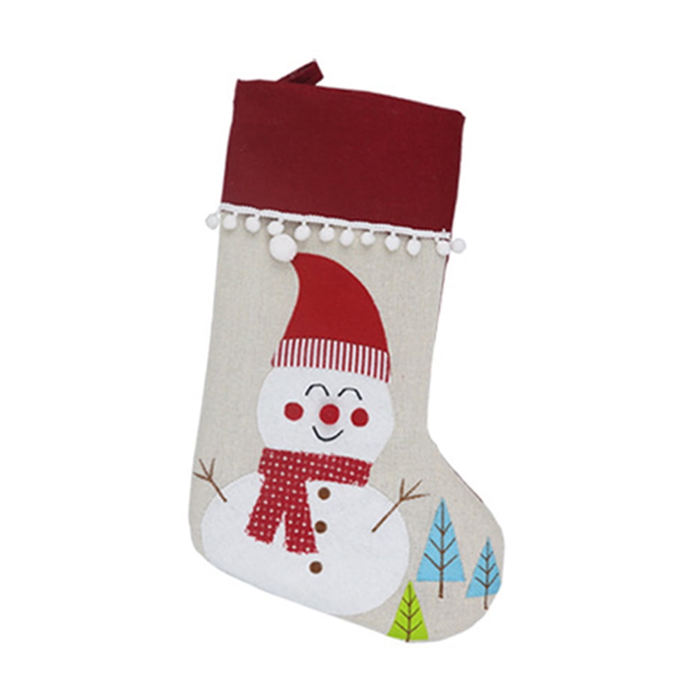 Deluxe Hand Crafted Christmas Snowman Santa Stocking Sack Sock Gift Bags Xmas 