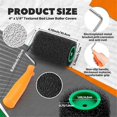 thumbnail image 5 of Textured Paint Roller Kit, 4 Inch Bed Liner Roller Covers with Frame, 5 of 5