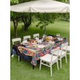 thumbnail image 4 of Outdoor Tablecloth with Umbrella Hole for Patio/Picnic/Party/Camping, 4th of July Fireworks Waterproof Table Cloth Rectangle Table Cover Washable, Independence Day Dogs Poppy Floral (60"x 102"), 4 of 8