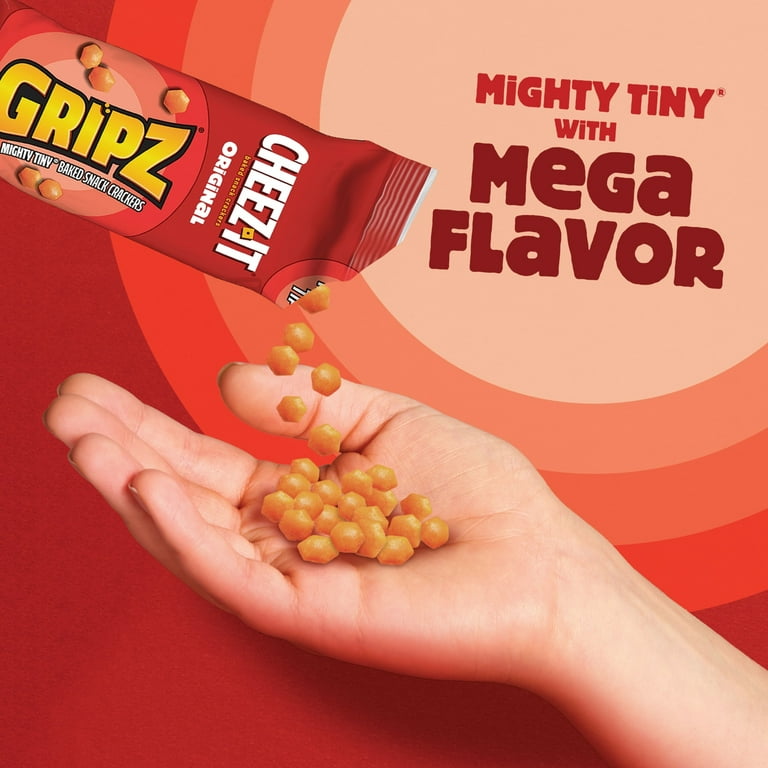 Gripz Cheez-It Original Mini Crackers, Salty Snacks, 10 Count