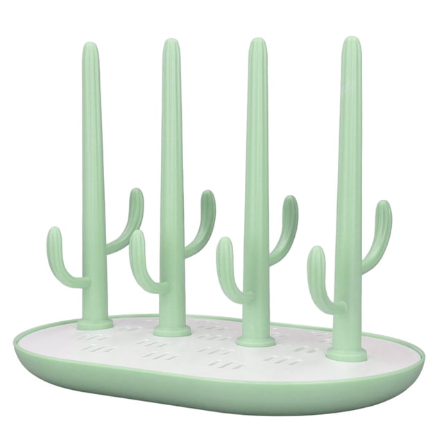 Baby Bottle Drying Rack Detachable Space Saving Easy Drainage Slip Resistant Surface Vertical Bottle Dryer Stand Green