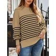 thumbnail image 3 of ORUYROP Women's Crewneck Batwing Long Sleeve Sweater 2023 Fall Oversized Ribbed Knit Side Slit Pullover Top, 3 of 6