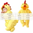 thumbnail image 3 of ZHANGDER Nebworn Baby Chick Costume Infant Girl Boy Outfit Fall Winter Warm Flannel Plush Hood Romper, 3 of 8