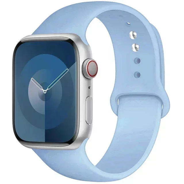 Correa de silicona para Apple Watch, pulsera deportiva de 44mm, 45mm, 40mm, 41mm, 42-38mm y 45 mm, serie iwatch 8 7 6 5 4 3 SE 9 Ultra 2 49mm