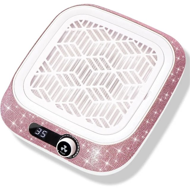 Compact Dust Suction Machine With Reusable Filter And Powerful Vacuum Fan For Acrylic Nail Gel Polish Application In Salons ,360° Powerful Suction