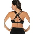 thumbnail image 5 of Womens Meduim Impact Sports Bras Criss Cross Back Sexy Running Bra Workout Running Crop Tops Longline Yoga Bra, 5 of 7
