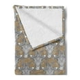 thumbnail image 2 of Giraffe Soft Flannel Fleece Throw Blanket, Doodle Animal Head with Abstract and Ornate Floral Motifs, Cozy Plush for Indoor and Outdoor Use, 70" x 90", Taupe Caramel White, by Ambesonne, 2 of 5