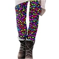 thumbnail image 6 of Feancey Womens Holiday Leggings Fancy Heart Print Workout Tights Buttery Soft Stretchy High Waist Yoga Pants Ankle Length Casual Slim Fit Pants Multicolor M, 6 of 7
