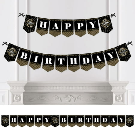 Roaring 20 S 1920s Art Deco Jazz Birthday Party Bunting Banner