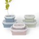 thumbnail image 4 of Contenedor de alimentos de silicona plegable de Color Morandi cuadrado, fiambrera Bento portátil, microware para el hogar, cocina, almacenamiento de alimentos al aire libre, 4 of 5