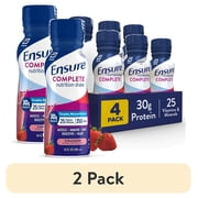 (2 pack) Ensure COMPLETE Nutrition Shake, 30g Protein, Strawberry, 10 fl oz—4 Pack
