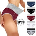 thumbnail image 2 of AOOCHASLIY Womens Underwear Plus Size for Home Casual Party5PC Ladies Patchwork Briefs Panties Underwear Packs Knickers Bikini Underpants, 2 of 7