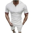 thumbnail image 2 of Men's Short Sleeve Hoodie and Shorts Set, Casual Athletic Two-Piece Outfit, Summer Comfort Lounge Wear, 2 of 6