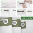 thumbnail image 6 of Sage Green Ombre No Hook Shower Curtain with Snap in Liner, Farmhouse Sage Green Ombre Double-Layer Waterproof Fabric Shower Curtains for Bathroom Hotel Bathtub, Mesh Top 60"x72", 6 of 9