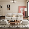 thumbnail image 2 of Techmilly Modular Sectional Sofa, Modern Chenille Sofa Set with USB Charging Ports, 5 Seats U Shaped Couch with Lagre Storage, Comfy Convertible Couches with Chaise for Living Room, Beige, 2 of 8
