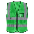 thumbnail image 2 of purcolt Womens High Visibility Reflective Safety Vest V Neck Zipper Workwear Waistcoat with with ID Pocket Green Free Size, 2 of 7