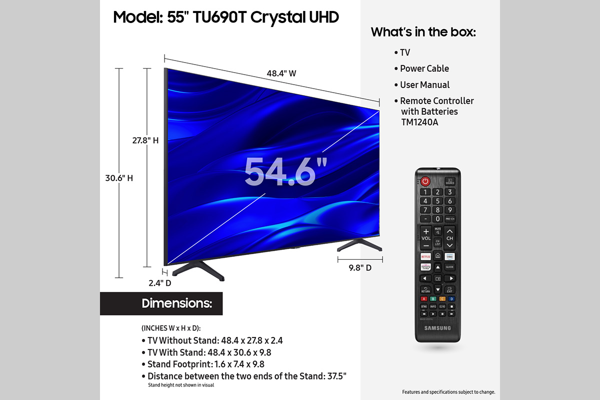 SAMSUNG 55" Class TU690T Crystal UHD 4K Smart Television - UN55TU690TFXZA (New) - image 5 of 10