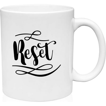 

Coffee Mug Reset Self Care Healing Relaxation Rest Recuperate White Coffee Mug Funny Gift Cup