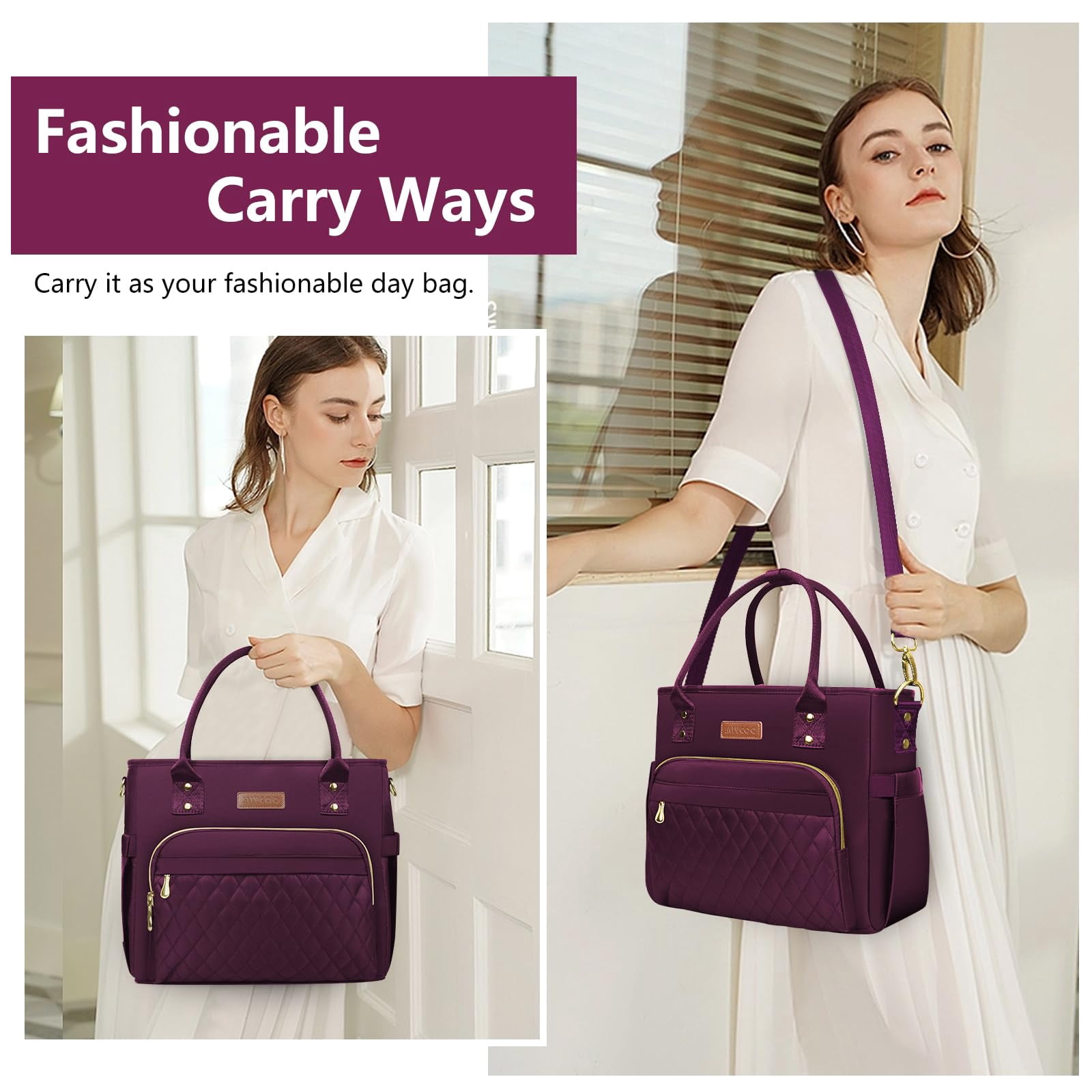 Lunch Bag Box Women - Leakproof Insulated Cooler For Large Tote Bags Adults  Purple