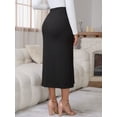 thumbnail image 4 of DARING DIVA Women's Midi Skirt Adjustable High Waist Over Belly Stretchy Jersey 2XL Black, 4 of 8