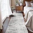 thumbnail image 2 of Washable 2x10 Kitchen Runner Rug: Abstract Farmhouse Bathroom Entryway Rug Soft Stain-resistant Hallway Floor Mat Non-slip Indoor Non-shedding Carpet For Living Room Bedroom (2x10 Light/grey), 2 of 8