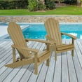 thumbnail image 3 of Sonerlic 1 Pack Outdoor Adirondack Plastic Fire Pit Chair for Patio,Deck and Garden,Teak, 3 of 7