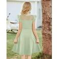 thumbnail image 6 of Arshiner Girls Dress Summer Ruffle Sleeve Mesh A Line Casual Party Dresses with Pockets, 6 of 6