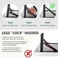 thumbnail image 5 of Heavy Duty 4ft Fold-in-Half Adjustable Height Plastic Utility Table with Steel Legs for Indoor Outdoor Picnic Camping Dining Party White, 5 of 10