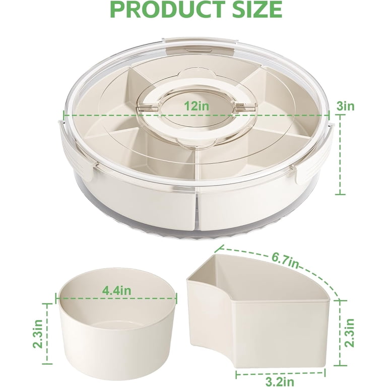 Rotating Snack Box Rotating Snackle Box With Lid - 12L Divided Snack ...