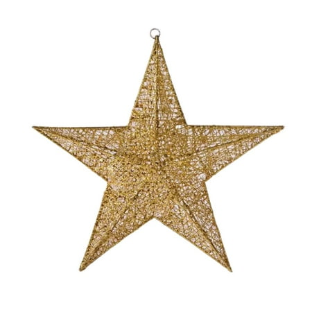 

30cm Christmas Hanging Pentagram Star Shiny Pendant Design Decor Hanging Pendant Decorative Props for Christmas Tree Home Garden (Golden)