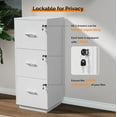 thumbnail image 5 of XgoodX 3 Drawer File Cabinet with Lock, Home Office Filing Organizer, for Letter Size File Folder Storage, Wood Tall Vertical Filing Cabinet, Printer Stand, Archivador (White), 5 of 10