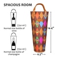 thumbnail image 5 of Tirrinia Insulated Single Bottle Wine Drinks Carrier Tote Cooler Bag for Travel Picnic Rainbow Diamond Grid, Mothers Day Gifts, 5 of 8