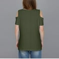thumbnail image 4 of bnaln Summer Tops for Women Sale Sexy Cold Shoulder T-Shirts 2025 Trendy Eyelet Hollow Out V Neck Short Sleeve Tunic Shirts Loose Casual Flowy Blouse Plus Size Tees Y2K Going Out Tops, 4 of 7