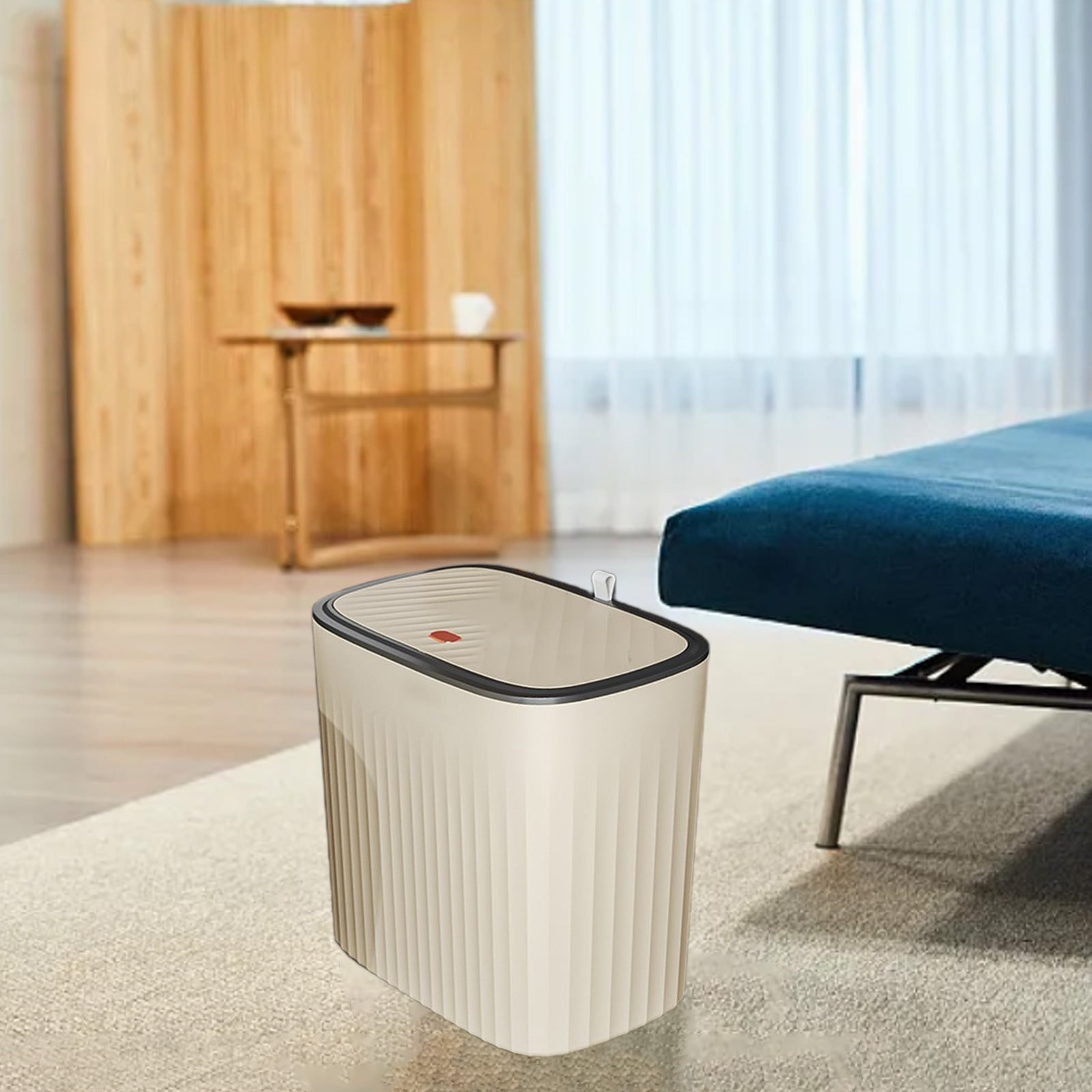 under $5 Fufafayo Bathroom Trash can with Automatic Touchless Lid, Motion Sensor Small Garbage Can, Slim Waterproof Smart Trash Bin for Bedroom, Office, Living Room