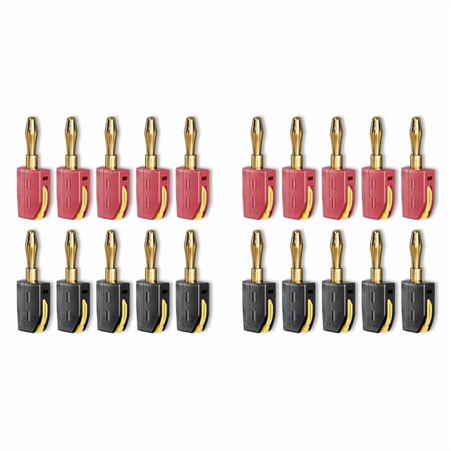 P10064 20 Conectores Banana de 4 mm, Conexión Rápida de Alta Corriente, Chapados en , 32 A, para Pruebas Eléctricas