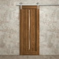 thumbnail image 3 of Modern Barn Door 42 x 96 inches | Ego 5014 Cognac Oak | 8FT Silver Rail Track Heavy Hardware Set | Solid Panel Interior Doors, 3 of 5