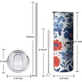 thumbnail image 5 of 20oz Pioneer Flower Skinny Tumblers Stainless Steel Tumbler with Lid and Straw,Vacuum Insulated Double Wall Travel Tumbler Cups with Cleaning Brush for Coffee,Tea, 5 of 6