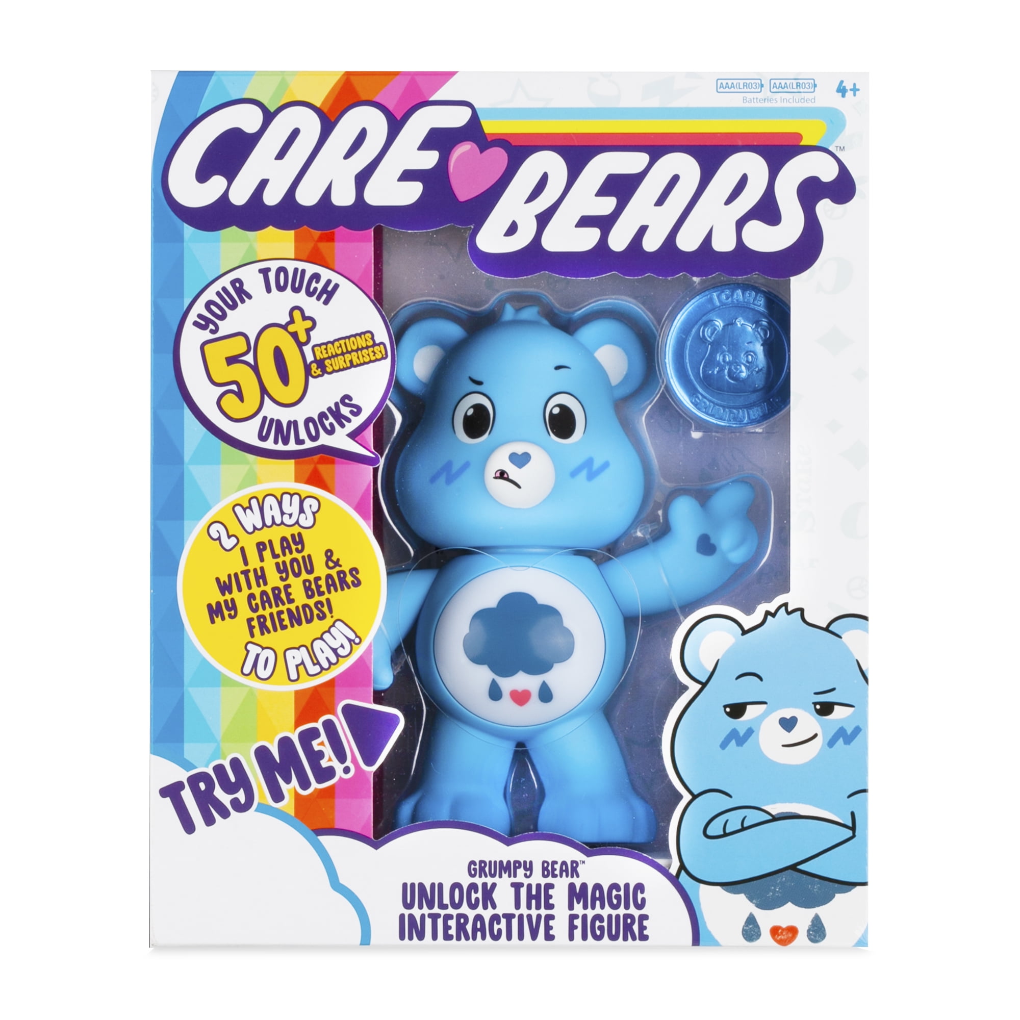 Care Bears 14" GRUMPY BEAR Special Care Coin Included  BLUE  PLUSH 2020 